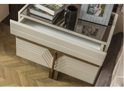 Set camera da letto matrimoniale con lettino comodini 3 pezzi grigio moderno.