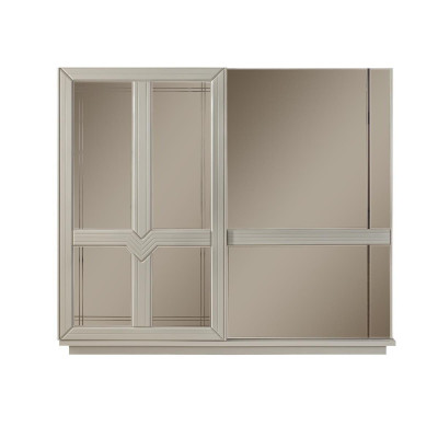 Armadio in legno bianco con specchio per la camera da letto