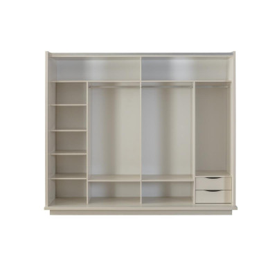 Armadio in legno bianco con specchio per la camera da letto