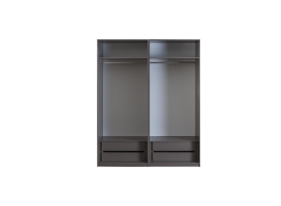 Armadio guardaroba Armadio da camera in legno Grigio Specchio