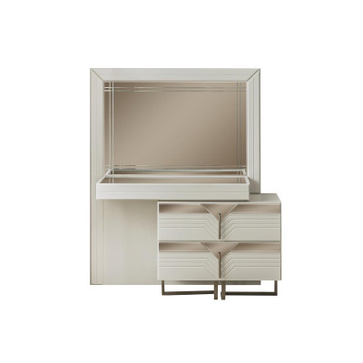 Tavolo da trucco, tavolo da toeletta, scrivania, legno, comò camera da letto bianco.