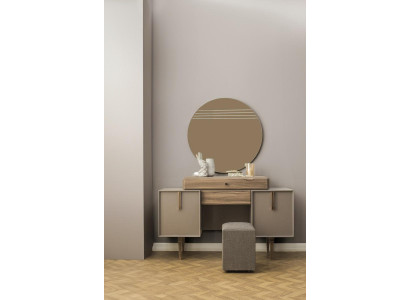 Tavolo trucco consolle tavolo da toeletta legno grigio specchio camera da letto