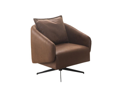 Poltrona Poltrona in pelle sintetica marrone Design