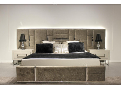 Mobili da camera da letto di lusso completi 3 pezzi letto matrimoniale con 2 comodini