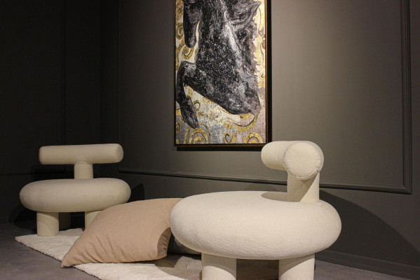 Soggiorno 2 poltrone Design Arredamento Moderno Tessile Nuovo Mobili