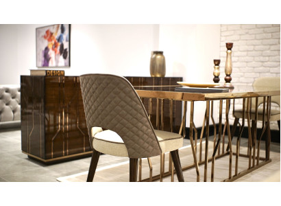 Design sedia tessuto imbottito arredamento di lusso sala da pranzo moderna.