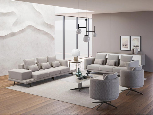 Set completo 6 pezzi 2 divani a tre posti Nuovo 2 poltrone Soggiorno di lusso Tavolino