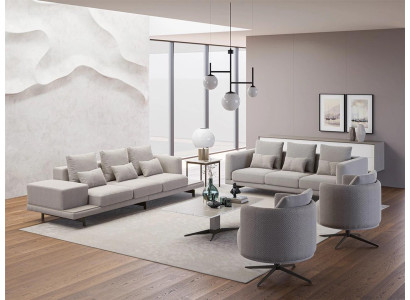 Set completo 6 pezzi 2 divani a tre posti Nuovo 2 poltrone Soggiorno di lusso Tavolino