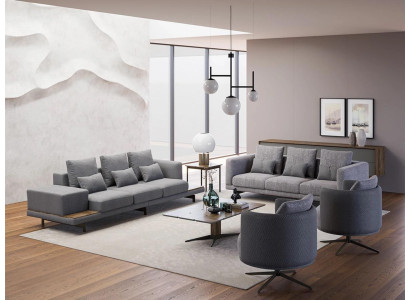 Set di divani moderni di lusso con 2 divani a tre posti e poltrona, nuovo design.