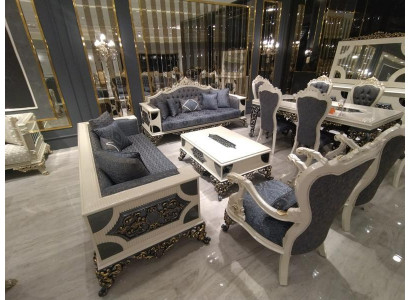 Moderno set soggiorno di 4 pezzi Eleganti 2 divani Poltrona designer Nuovo