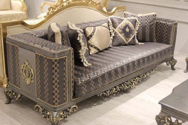 Set di soggiorno, divano in colori naturali, design di mobili imbottiti, tavolino da caffè.