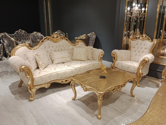 Set di divani 3+3+1+1 posti + tavolino da caffè Set di divani 5 pezzi, mobili imbottiti nuovi.