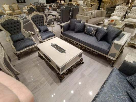 Designer Set per il soggiorno, 2 divani, elegante poltrona, set di lusso per il soggiorno.