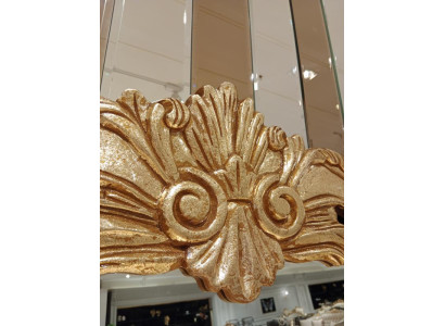 Tavolo da pranzo classico + 6 sedie + credenza con specchio oro in legno comò nuovo