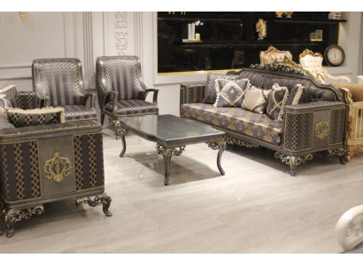 Set da soggiorno di lusso 3 pezzi, set divano 2x 3 posti, poltrona relax.