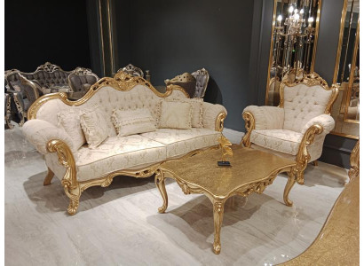 Sofà 3 posti + 3 posti + 1 posti Chesterfield stile barocco set da salotto 3 pezzi. Divano