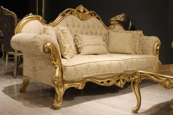 Design divano 3+3 posti classico in legno tessuto completo 2 divani nuovi