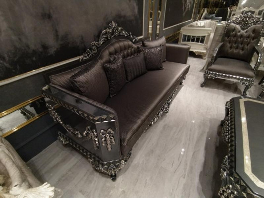 Set di divani comodi per il salotto 3+1+1 e nuovo lussuoso set di 2 poltrone marroni
