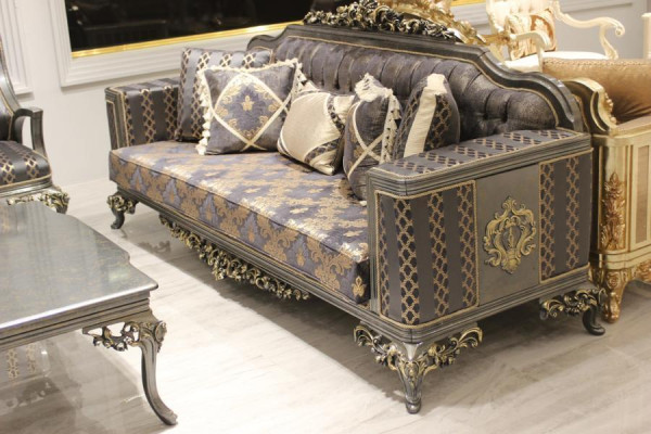 Lussuoso set divano a 3 pezzi con divano a 3 posti Relax e poltrone Deluxe.