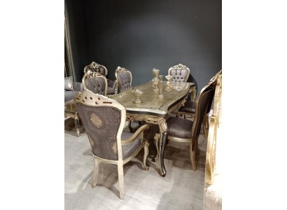 Mobili da sala da pranzo moderni tavolo da pranzo di lusso + 6 sedie tavolo sedie