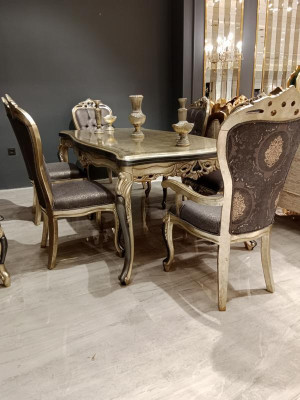Mobili da sala da pranzo moderni tavolo da pranzo di lusso + 6 sedie tavolo sedie