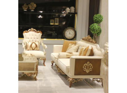 Sofà di lusso a 3 posti Mobili da soggiorno Elegante divano a 3 posti in tessuto beige