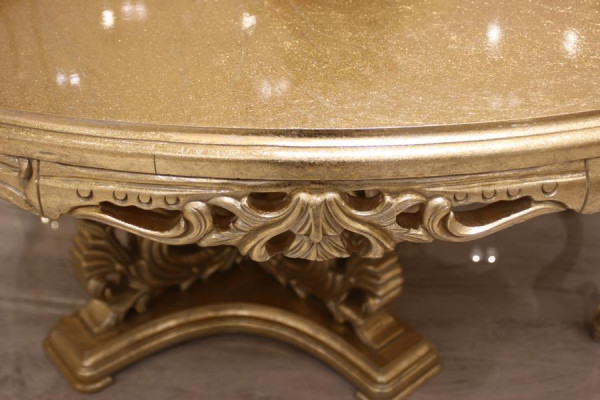 Tavolo da pranzo di lusso rotondo Design tavolo classico da pranzo Mobili in oro Nuovo