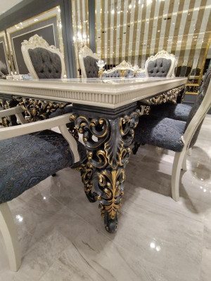 Elegante sala da pranzo Tavolo da pranzo di lusso Tavolo glamour Nuovo da pranzo