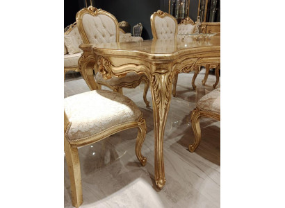 Tavolo da pranzo classico 200x110cm Oro Lusso Tavolo da cucina in legno di design nuovo
