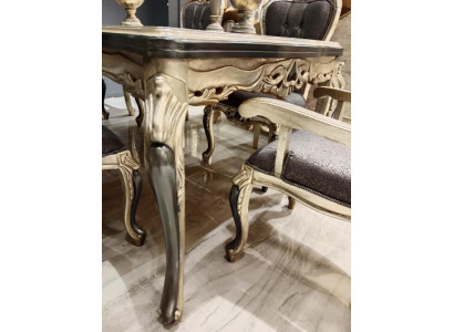 Mobili da sala da pranzo di design Tavolo da pranzo in legno Tavolo oro Posti per 6 persone
