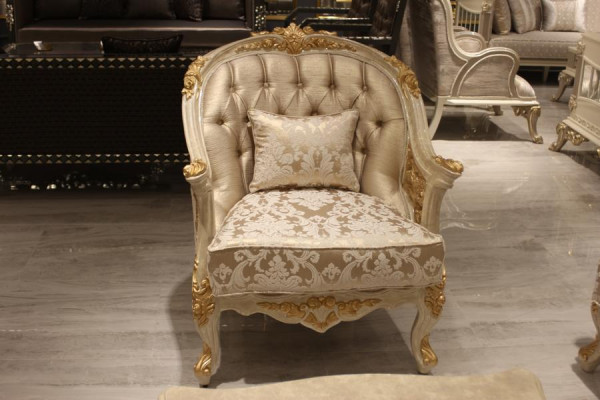 Sedia da salotto di lusso poltrona accogliente posti a sedere moderno Impostare Nuovo