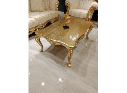 Tavolo da caffè Tavoli Tavolo Chesterfield Design Mobili di lusso in legno dorato per il soggiorno, nuovo