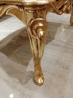 Tavolo da caffè Tavoli Tavolo Chesterfield Design Mobili di lusso in legno dorato per il soggiorno, nuovo
