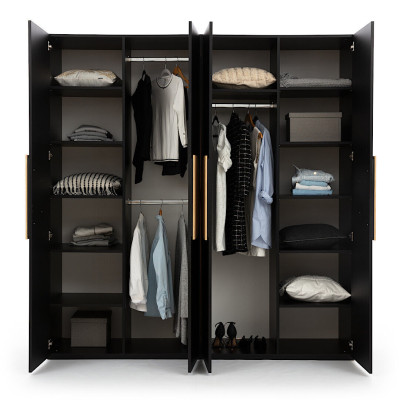 Armadio nero Mobili da camera moderni Armadio di lusso in legno