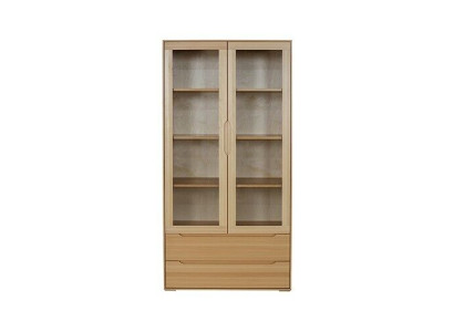 Classico armadio vetrina vetrina artigianale in legno massiccio.