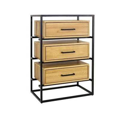 Mobile comò loft di design, credenza, armadio, scaffale soggiorno lusso in metallo.