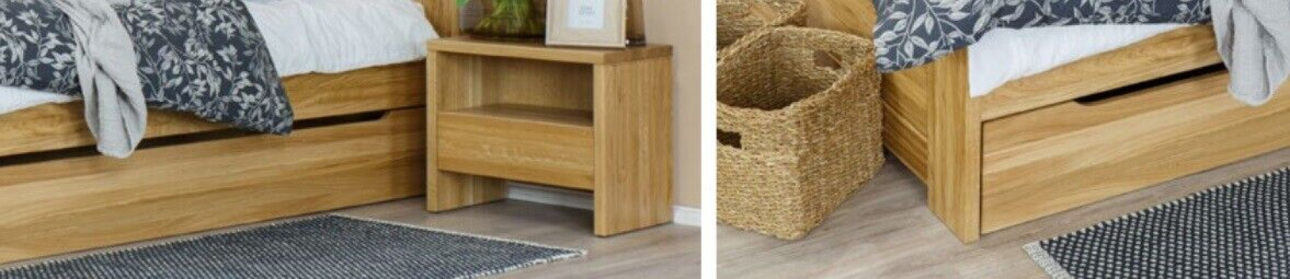 Camera da letto Mobili 3 pezzi Set Letto Comodini 2x Letti Legno vero Legno massello