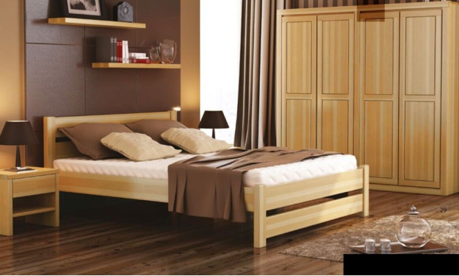 Camera da letto 3 pezzi. Set Letto Comodini 2x Letti Legno massiccio in legno massello