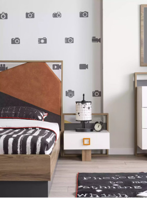 Comodino Comodino Consolle per la notte Comodino per bambini Camera dei bambini Legno Grigio Moderno