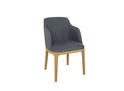 Sedia poltrona imbottita sedie lounge in legno massiccio tessuto legno poltrona in pelle nuova