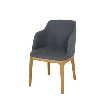 Sedia poltrona imbottita sedie lounge in legno massiccio tessuto legno poltrona in pelle nuova