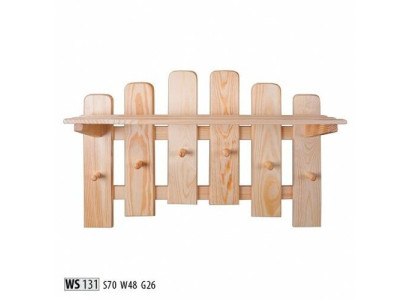 Pannello armadio appendiabiti a parete 6 ganci 70x48 cm Ingresso armadio Pino massiccio