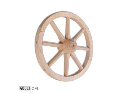 Ruota di legno Decorativa Ø 40 cm con finitura cerosa, ruota a raggi decorativa per parete, decorazione da giardino, ruota da carro