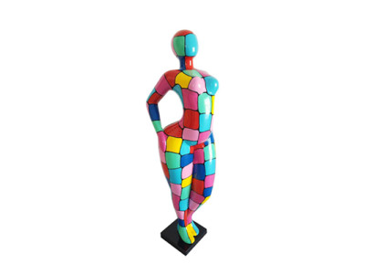 Statua astratta Statue colorate dipinte Sculture 130 cm XXL Statua in plastica
