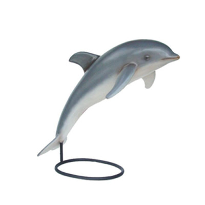 Statua decorativa di un delfino in grandezza naturale da giardino, altezza 172 cm, nuova.