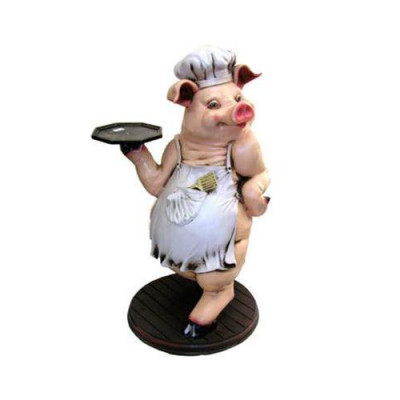 Maiale Butler statua figure statue sculture ristorante hotel 137 cm nuovo