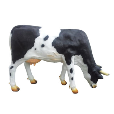 Statua a grandezza naturale di mucca decorativa per giardino, statua scultura decorativa da 130 cm.