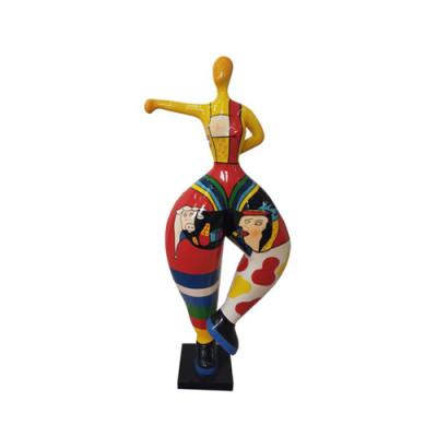 ballerina statua astratta figure statue moderne dipinte colorate nuove 85cm