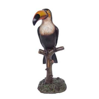 Decorazione da giardino Uccello Tucano 80cm Figura Statua Sculture Uccelli Pappagallo 113cm