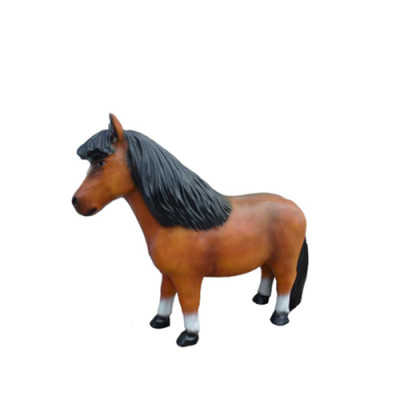 Figura plastica mini di animali astratti, scultura di pony per giardino, altezza 126 cm.
